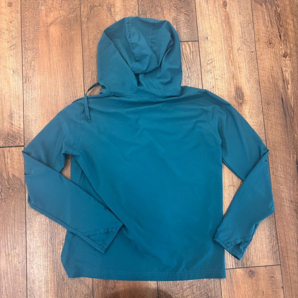 RipSkirt Hawaii Sun Shirt S Teal Blue Hooded Long Sleeve Pullover Beach Coastal - Picture 6 of 8